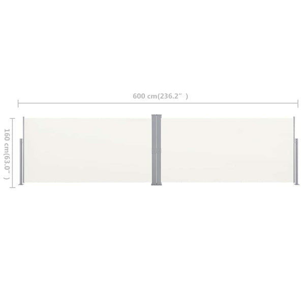 Ausziehbare Seitenmarkise Creme 160x600 cm