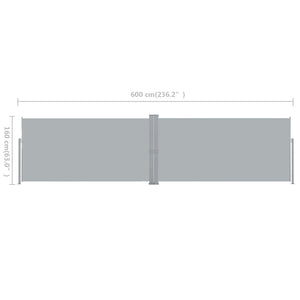 Ausziehbare Seitenmarkise, 160x600 cm, Grau