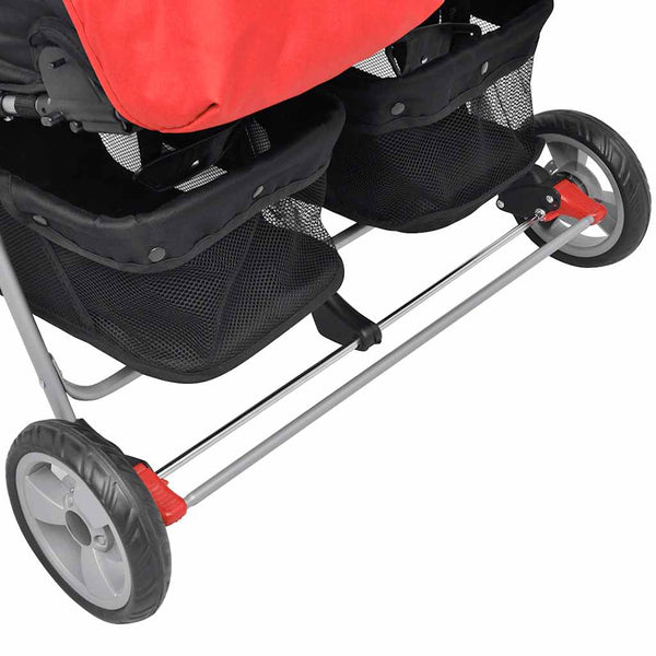 Zwillingskinderwagen Rot & Schwarz