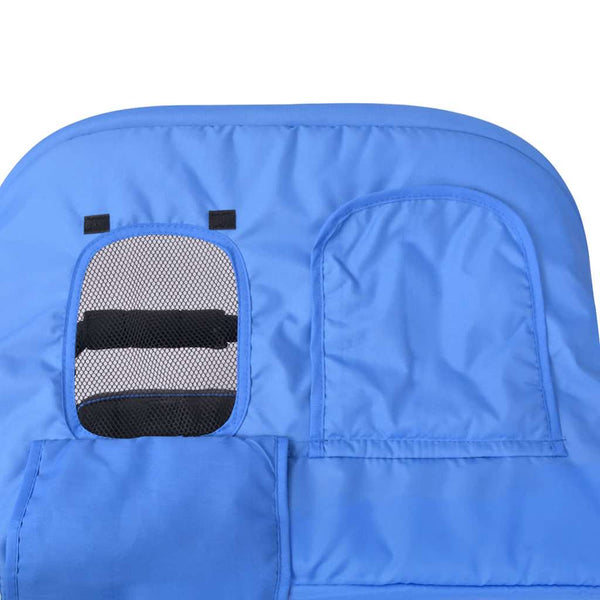 vidaXL Poussette double en acier bleu et noir
