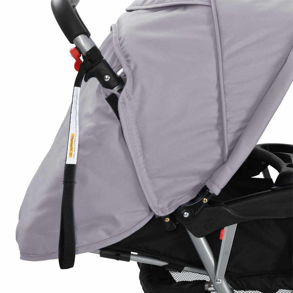 vidaXL Poussette double en acier Gris et noir