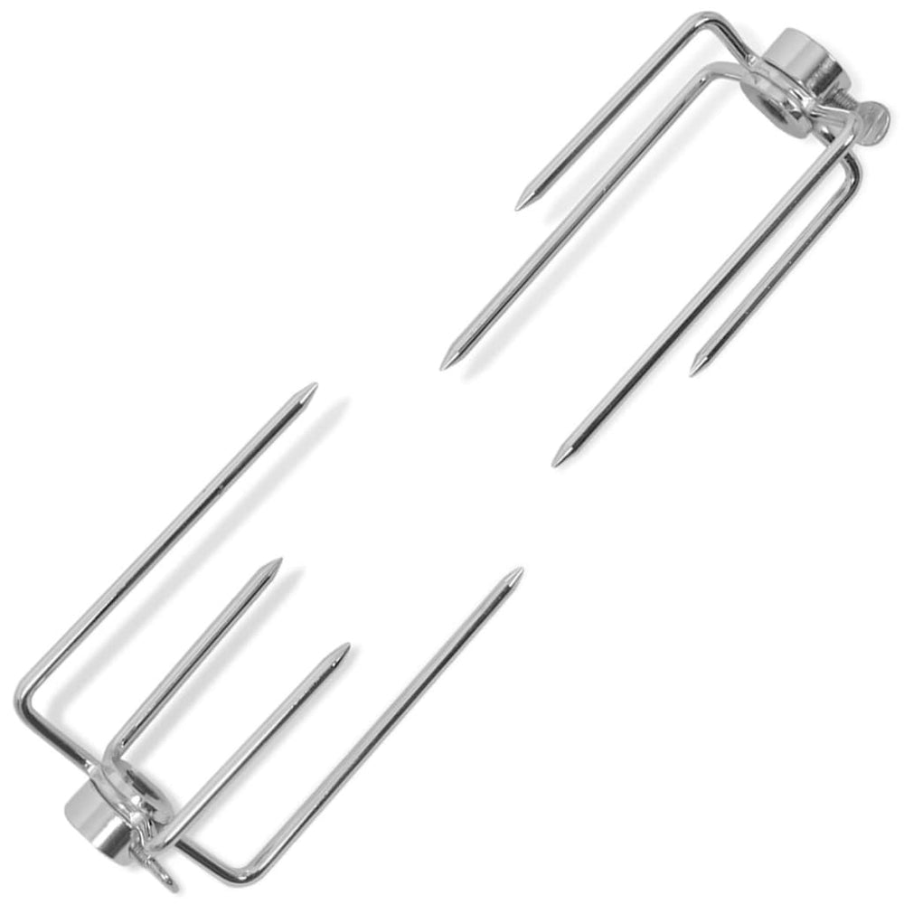 vidaXL Broches de rôtisserie pour barbecue 2 pcs acier