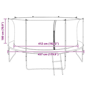 Filet de sécurité pour trampolines ronds de 4,57 m