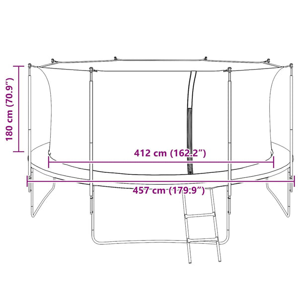 Filet de sécurité pour trampolines ronds de 4,57 m