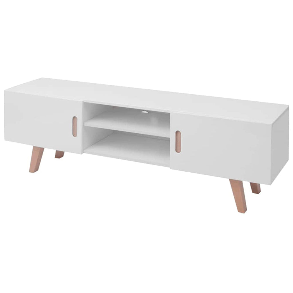 Meuble TV vidaXL en MDF 150x35x48,5 cm blanc brillant