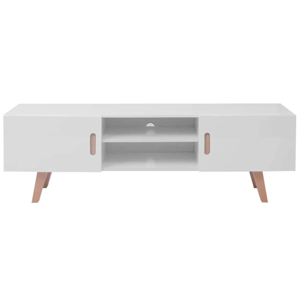 Meuble TV vidaXL en MDF 150x35x48,5 cm blanc brillant