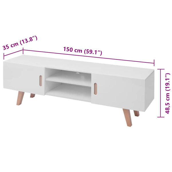 TV-Schrank Hochglanz Weiß 150 cm