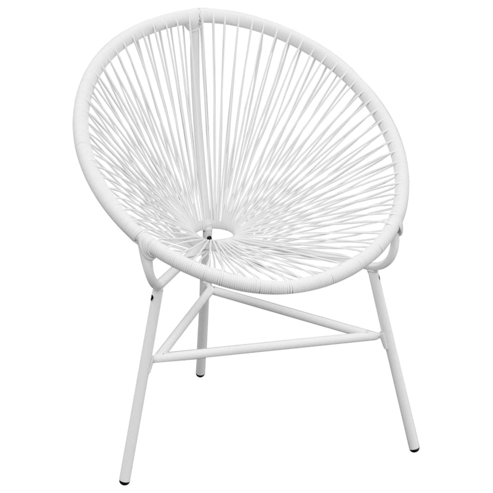 Weißer Garten Mondstuhl aus Rattan