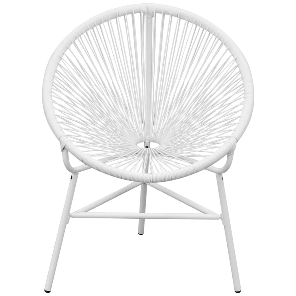 Weißer Garten Mondstuhl aus Rattan