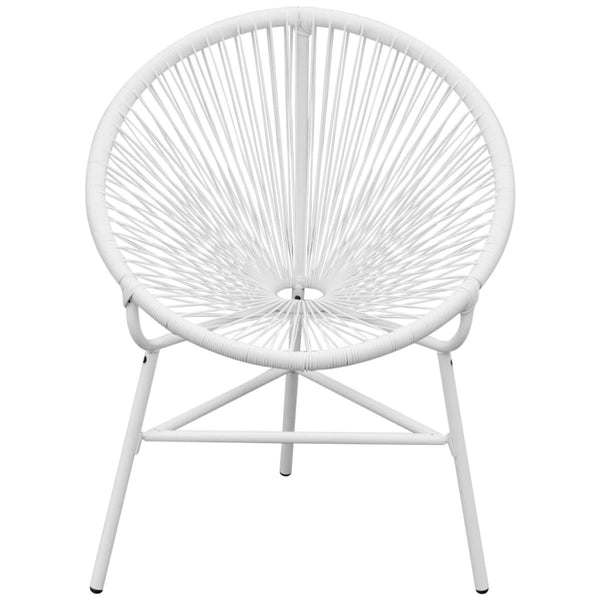 Weißer Garten Mondstuhl aus Rattan