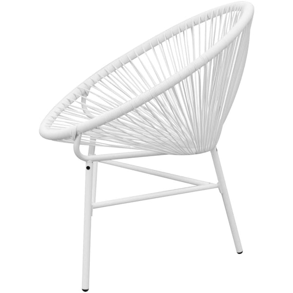 Weißer Garten Mondstuhl aus Rattan