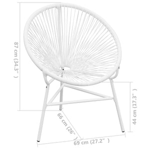 Weißer Garten Mondstuhl aus Rattan