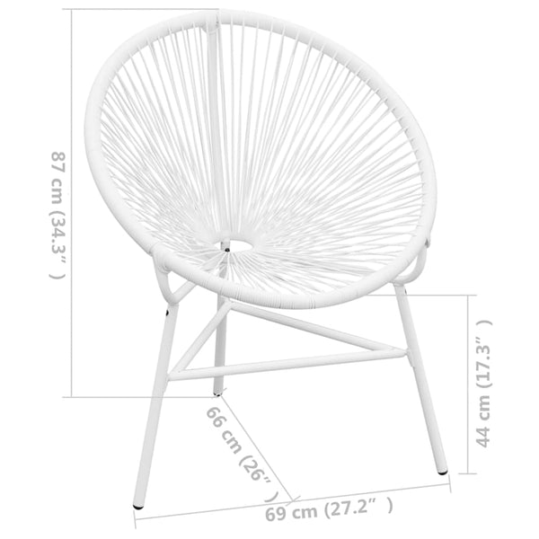 Weißer Garten Mondstuhl aus Rattan