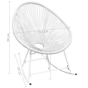 Weißer Poly Rattan Schaukelstuhl