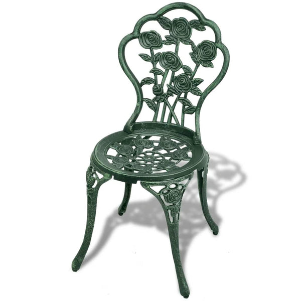 3-tlg. Bistro-Set Aluminiumguss Grün
