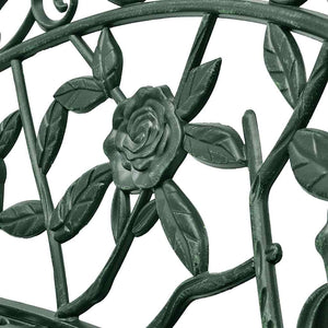 Grüne Gartenbank aus Aluminiumguss, 100 cm