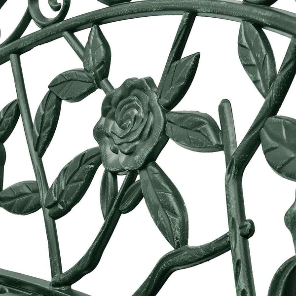 Grüne Gartenbank aus Aluminiumguss, 100 cm