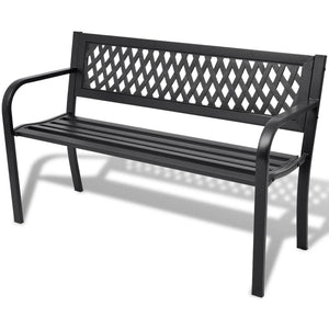 Gartenbank Stahl Schwarz 118cm