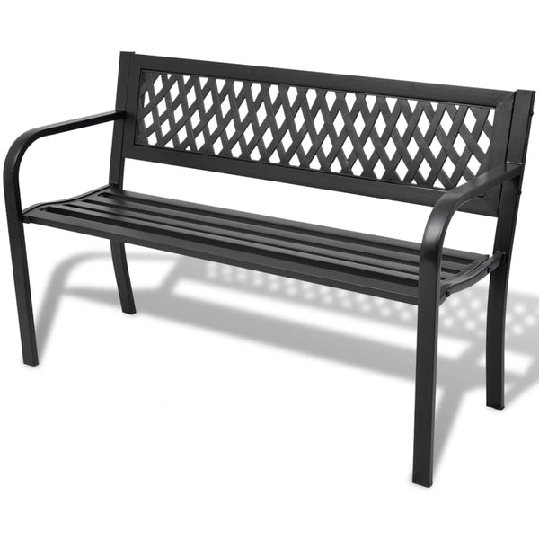 Gartenbank Stahl Schwarz 118cm