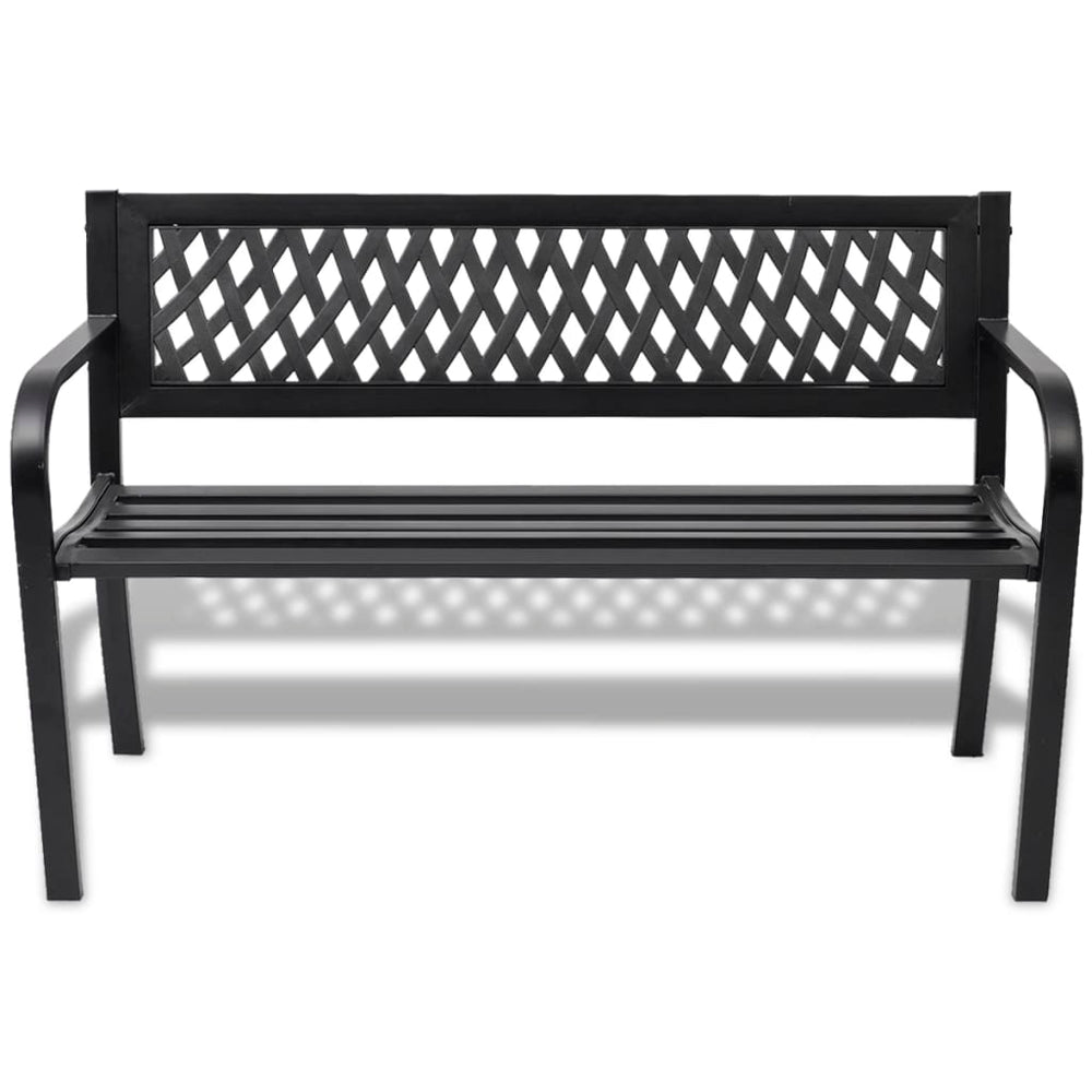 Gartenbank Stahl Schwarz 118cm