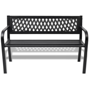 Gartenbank Stahl Schwarz 118cm