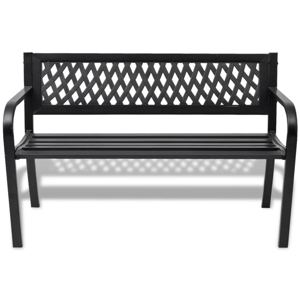 Gartenbank Stahl Schwarz 118cm