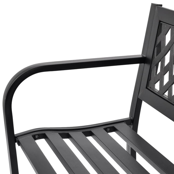 Gartenbank Stahl Schwarz 118cm