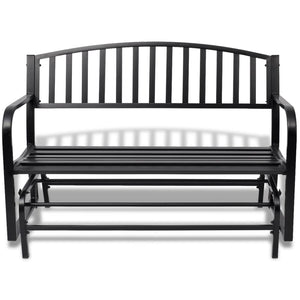 Schwarze Schaukelbank aus Stahl