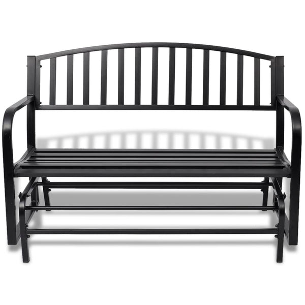 Schwarze Schaukelbank aus Stahl