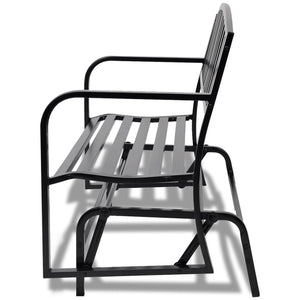 Schwarze Schaukelbank aus Stahl