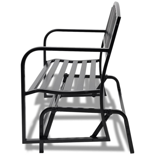 Schwarze Schaukelbank aus Stahl