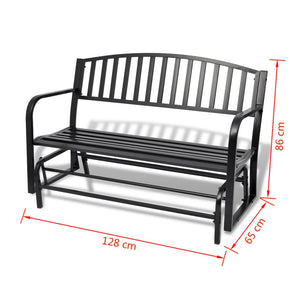 Schwarze Schaukelbank aus Stahl
