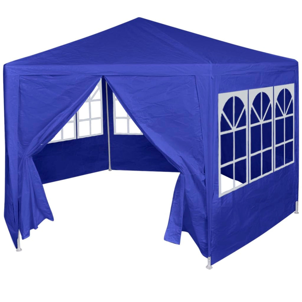 Blaues Festzelt mit 6 Seitenwänden 2x2 m