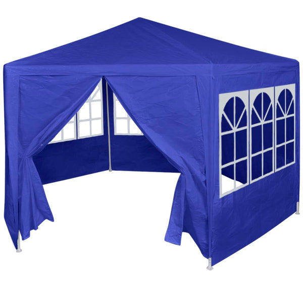 Blaues Festzelt mit 6 Seitenwänden 2x2 m