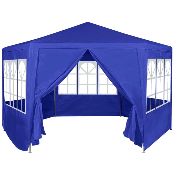 Blaues Festzelt mit 6 Seitenwänden 2x2 m
