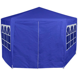 Blaues Festzelt mit 6 Seitenwänden 2x2 m