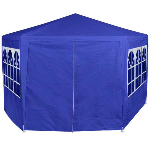 Blaues Festzelt mit 6 Seitenwänden 2x2 m