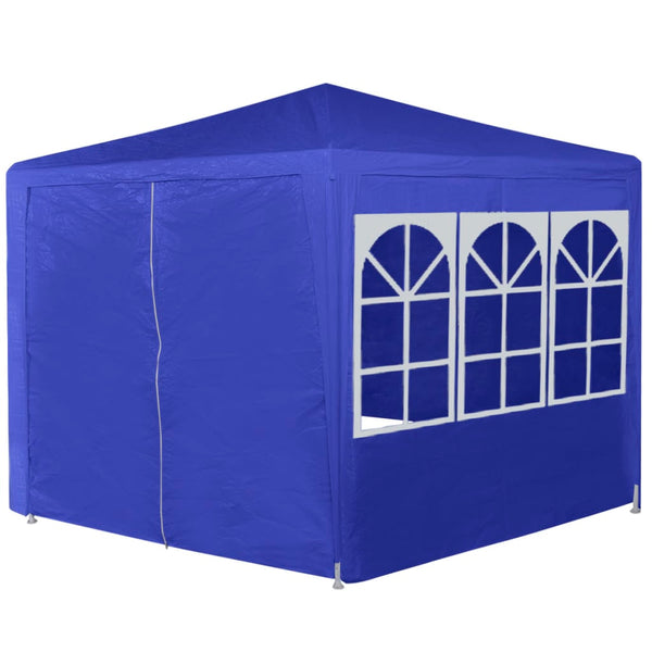 Blaues Festzelt mit 6 Seitenwänden 2x2 m