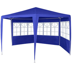Blaues Festzelt mit 6 Seitenwänden 2x2 m