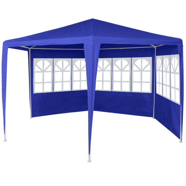 Blaues Festzelt mit 6 Seitenwänden 2x2 m