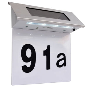 Solar LED Hausnummer Leuchte Edelstahl