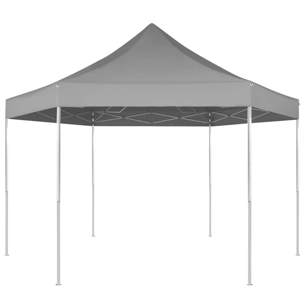 Faltbares Partyzelt, Hexagonal, Grau, 3,6x3,1m