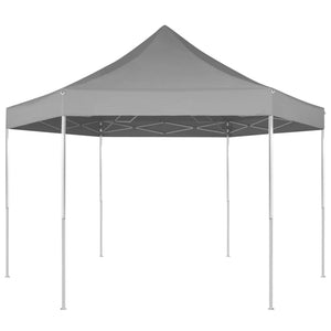 Faltbares Partyzelt, Hexagonal, Grau, 3,6x3,1m