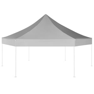 Faltbares Partyzelt, Hexagonal, Grau, 3,6x3,1m