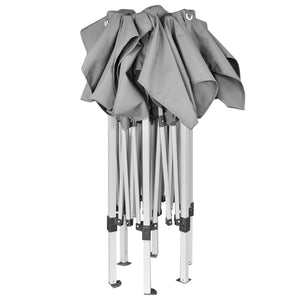 Faltbares Partyzelt, Hexagonal, Grau, 3,6x3,1m