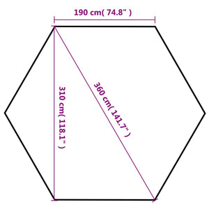Faltbares Partyzelt, Hexagonal, Grau, 3,6x3,1m