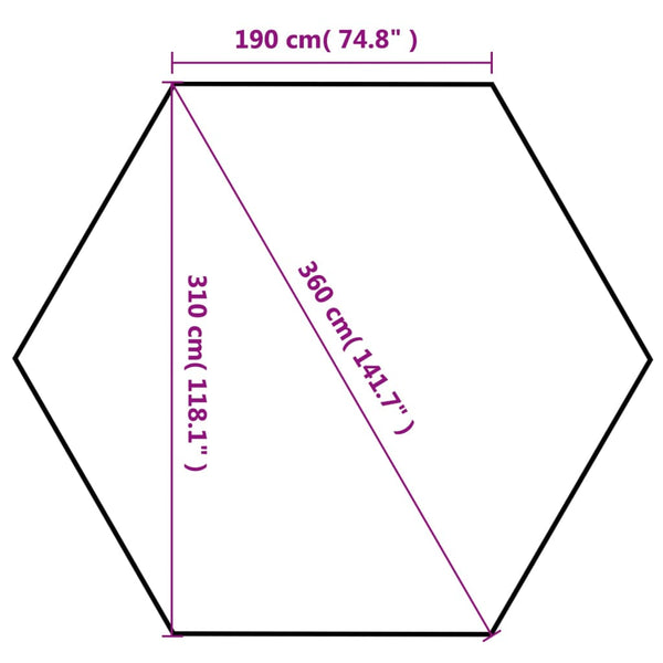 Faltbares Partyzelt, Hexagonal, Grau, 3,6x3,1m