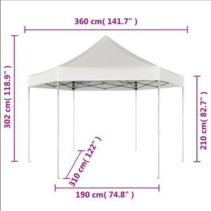 Faltbares Partyzelt, Hexagonal, Grau, 3,6x3,1m