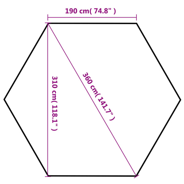 Hexagonales Pop-Up Partyzelt Grau 3,6x3,1m