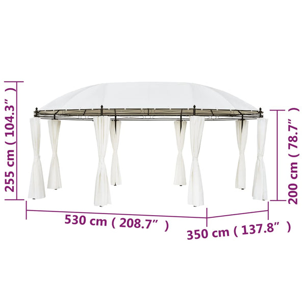 Cremeweißer Gartenpavillon 530x350 cm